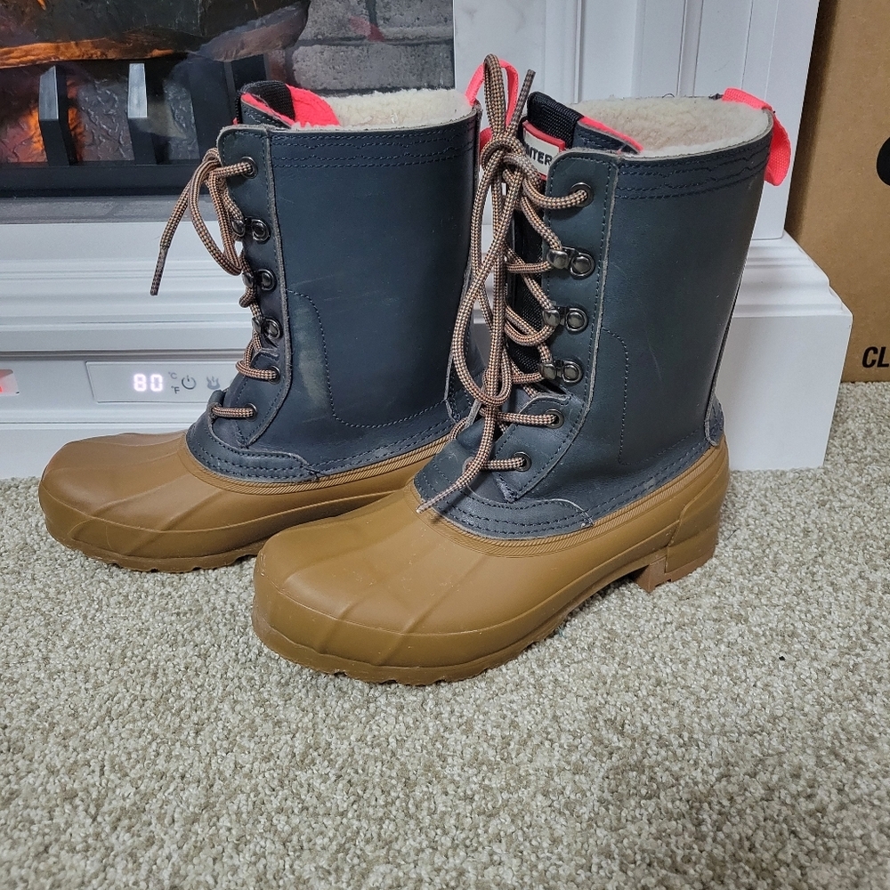 Hunter Women’s Lace Up Waterproof Duck Boots, Size 7